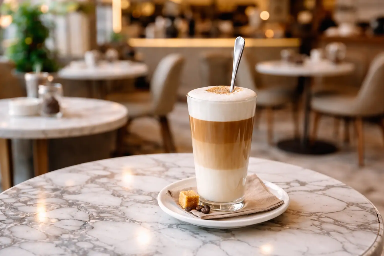 Lžičky na latté, koktejl, pohár
