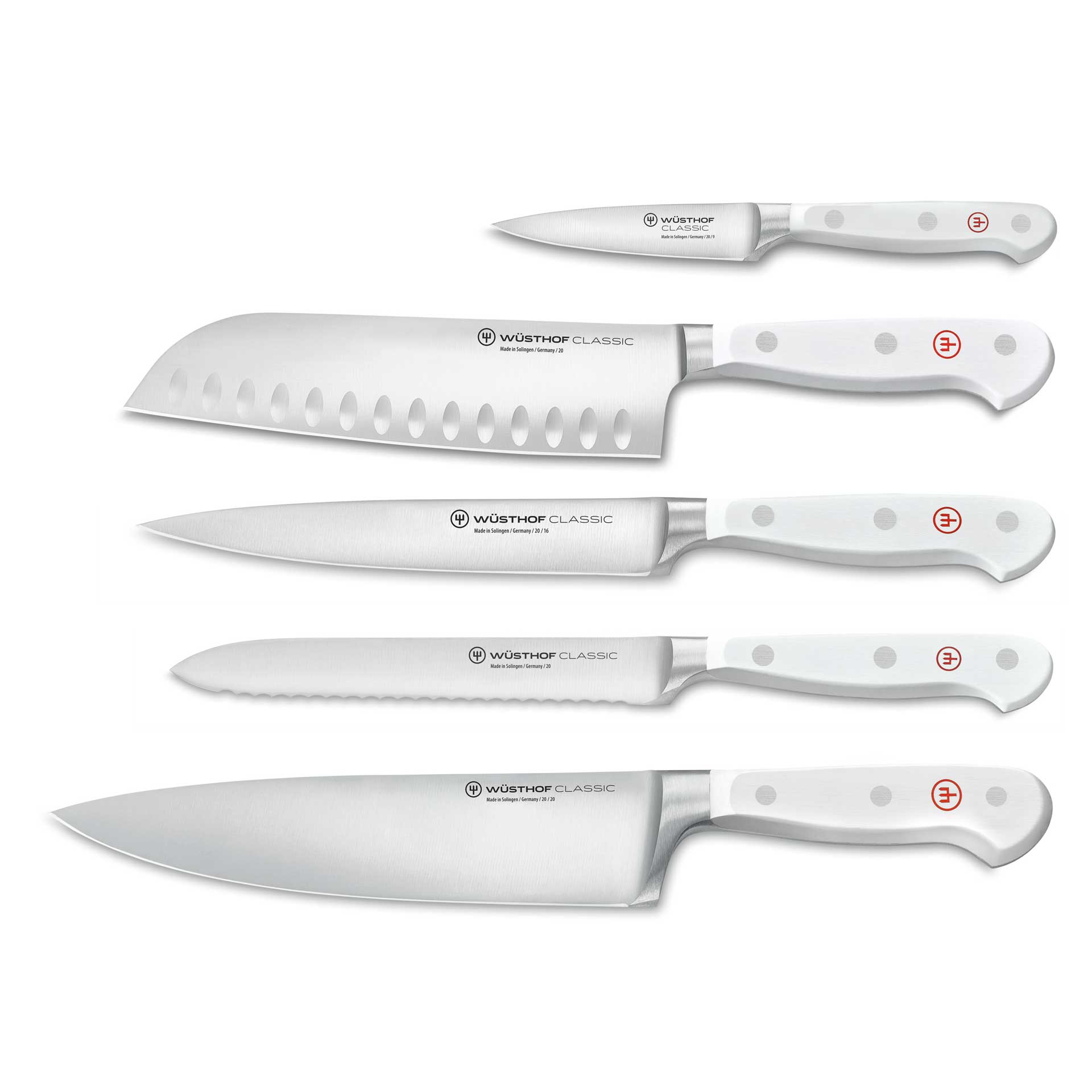 Wüsthof Classic White – blok s 5 noži | W-1090270501