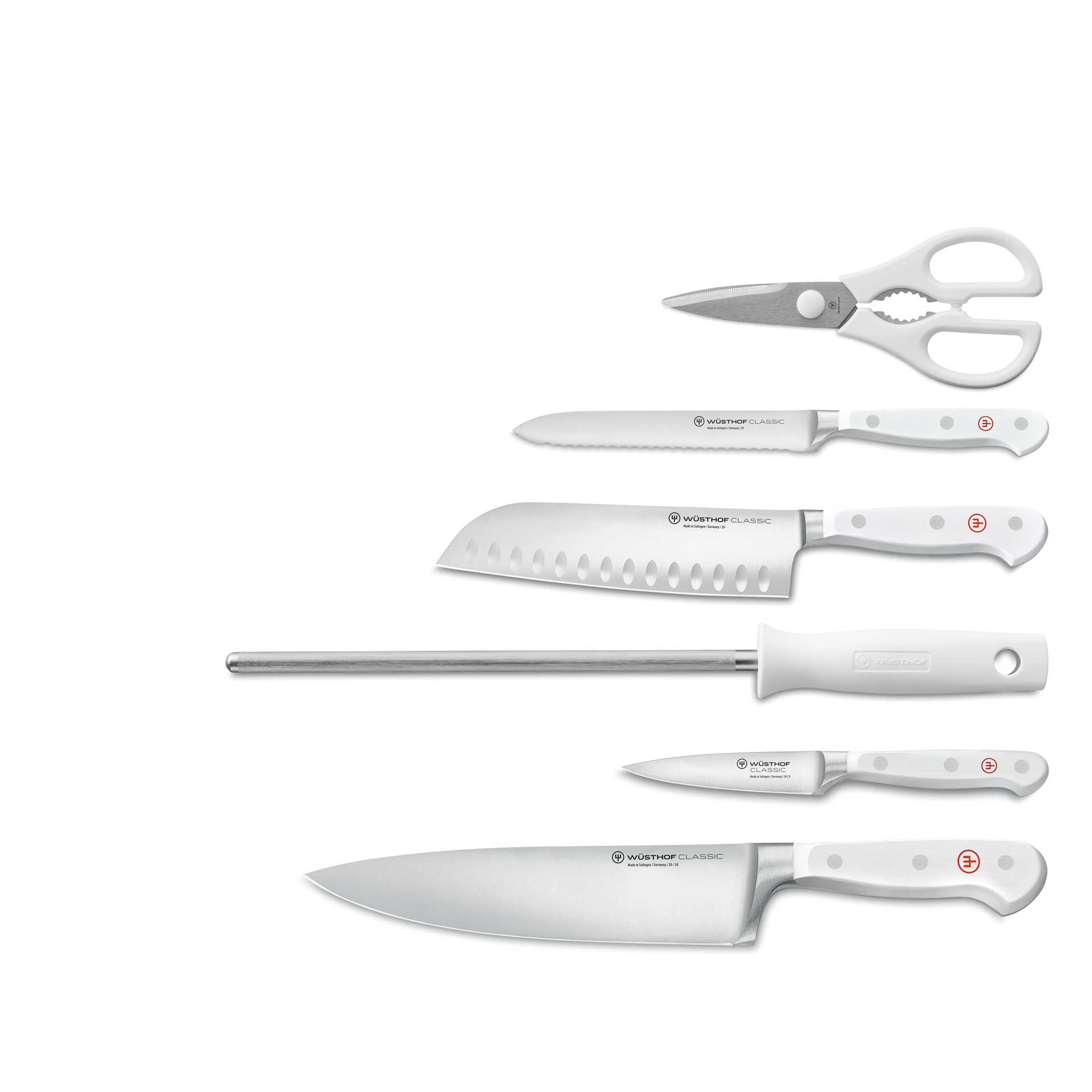 Wüsthof Classic White – blok nožů, 6 dílů | W-1090270601