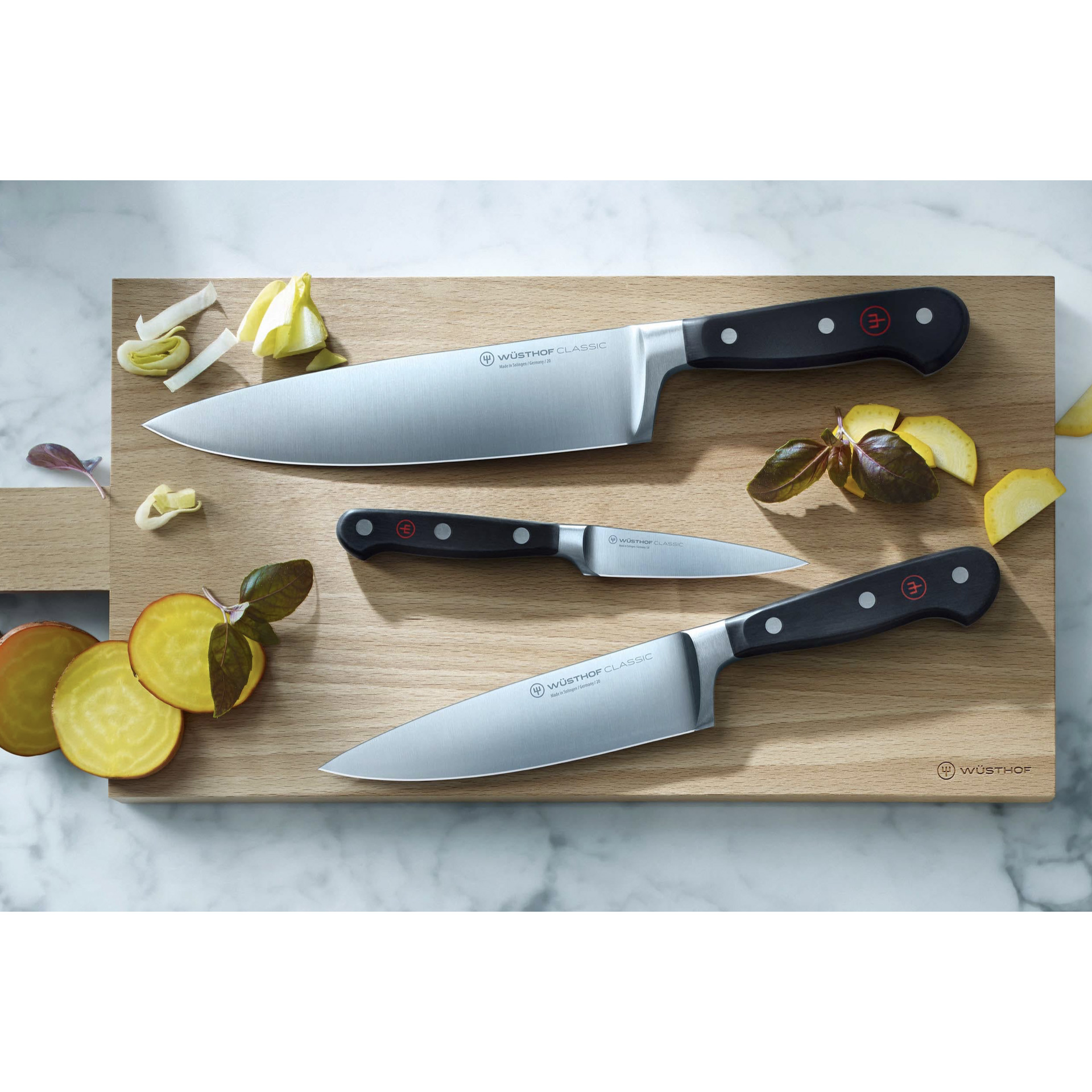 Wüsthof Classic – sada: nůž šéfkuchařský 20 cm, nůž na chleba 20 cm a nůž na zeleninu 9 cm | W-1120160304