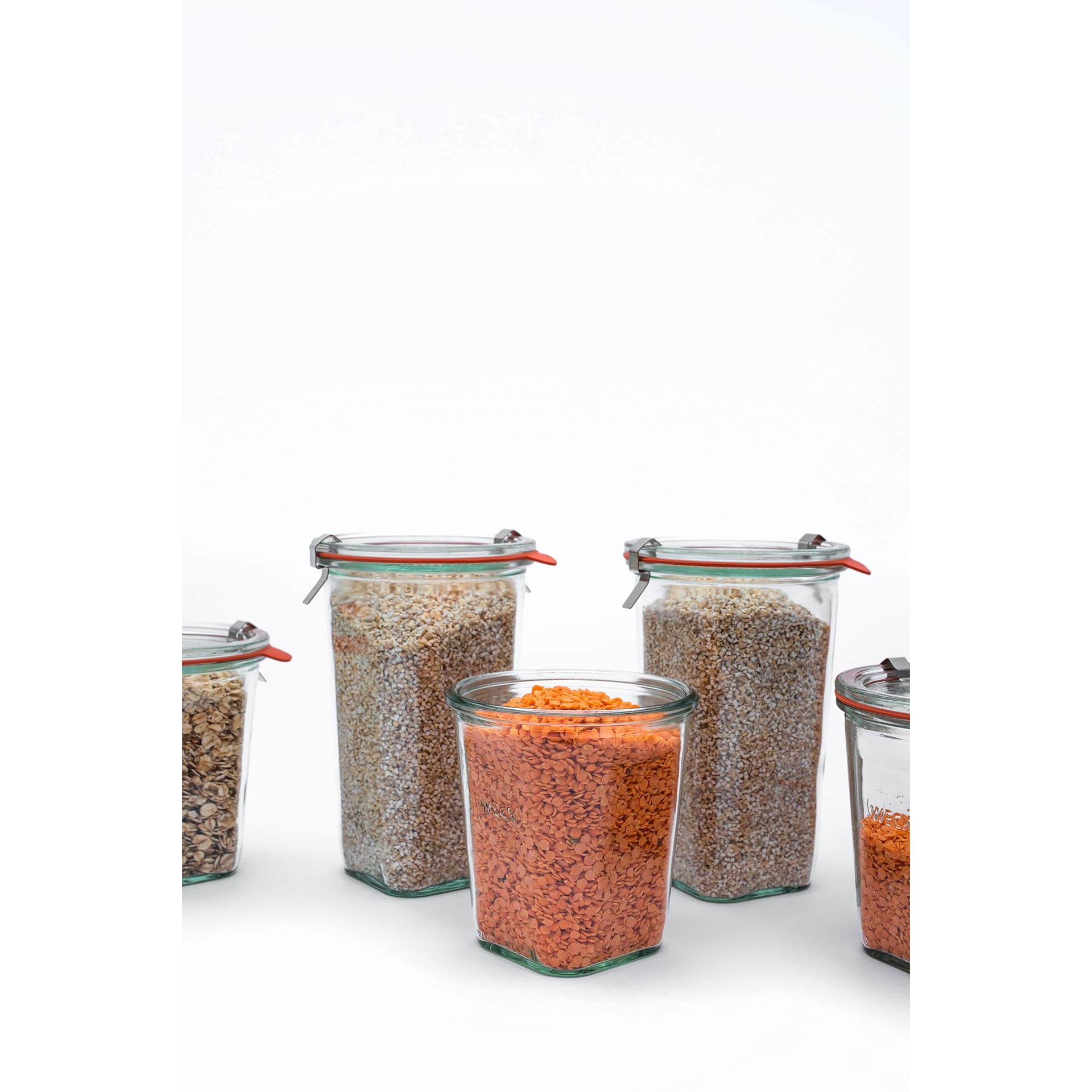 Zavařovací sklenice WECK Quadro 545 ml s víčkem, set 6 ks