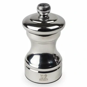 Peugeot Bistro Shiny ruční mlýnek na sůl 10 cm – leštěná nerez, stříbrný (PG-44244).