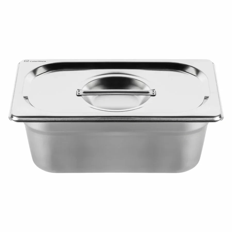 Nerezové víko GN 1/4 – 18/10, 26,5 × 16,2 cm, tl. 0,55 mm (EN 631)