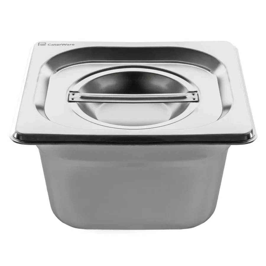 Nerezové víko GN 1/6 – 18/10, 17,6 × 16,2 cm, tl. 0,55 mm (EN 631)
