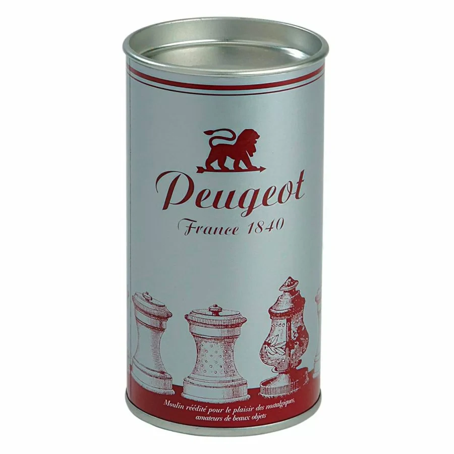 Peugeot Palace Vintage ruční mlýnek na pepř 10 cm – dřevo s patinou, stříbřený kov (SKU 19570)