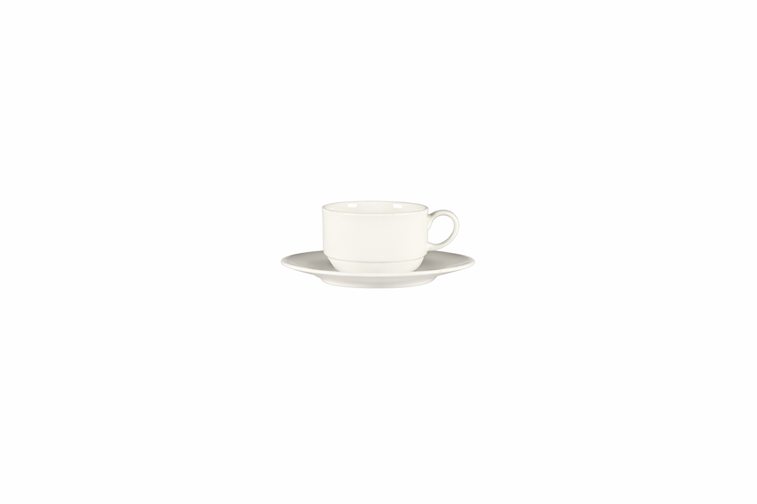 RAK Porcelain Bravura šálek na kávu a čaj 19,5 cl – kostní porcelán, bílý, stohovatelný