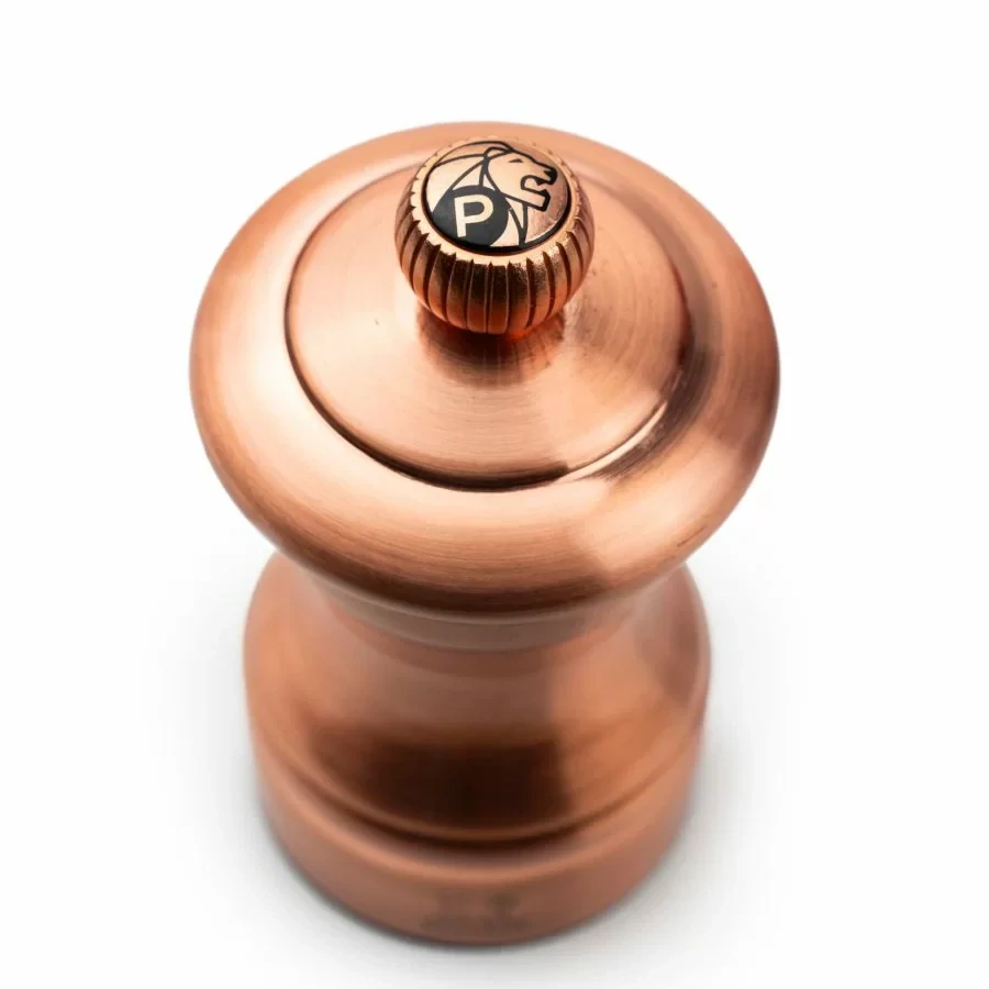 Peugeot Bistro Chef ruční mlýnek na pepř 10 cm – měděný (copper plated), nerez (SKU 48020).