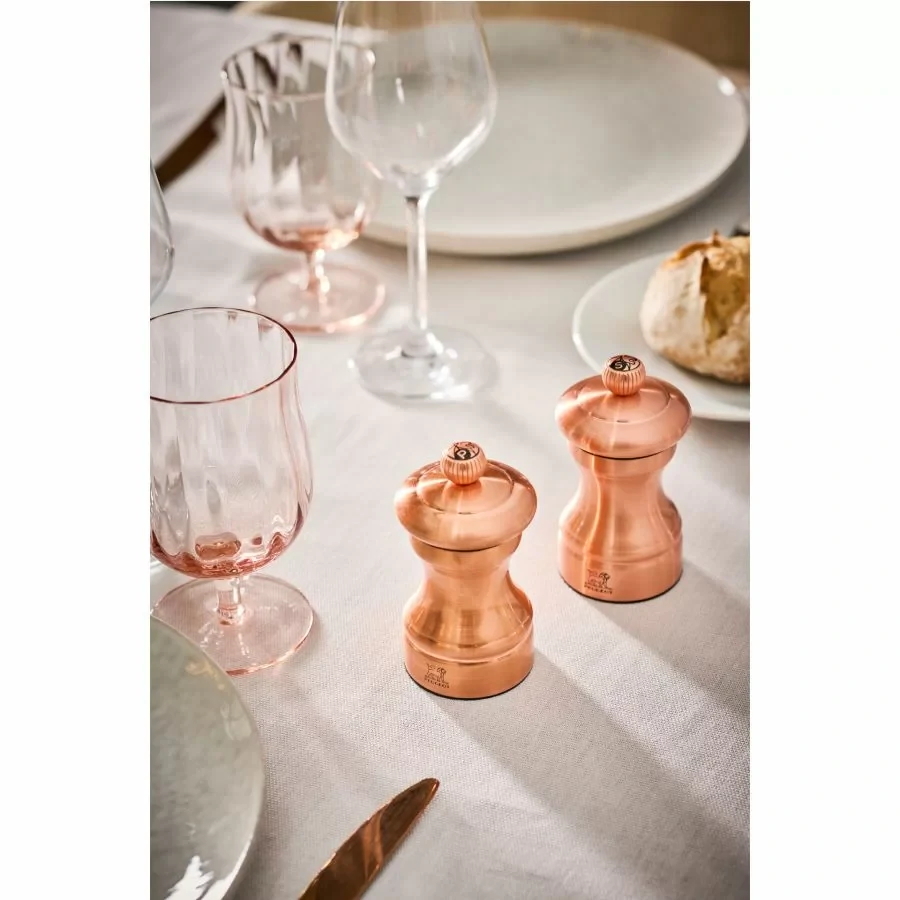Peugeot Bistro Chef ruční mlýnek na sůl 10 cm – měděný (copper-plated) nerez (SKU 4803700).