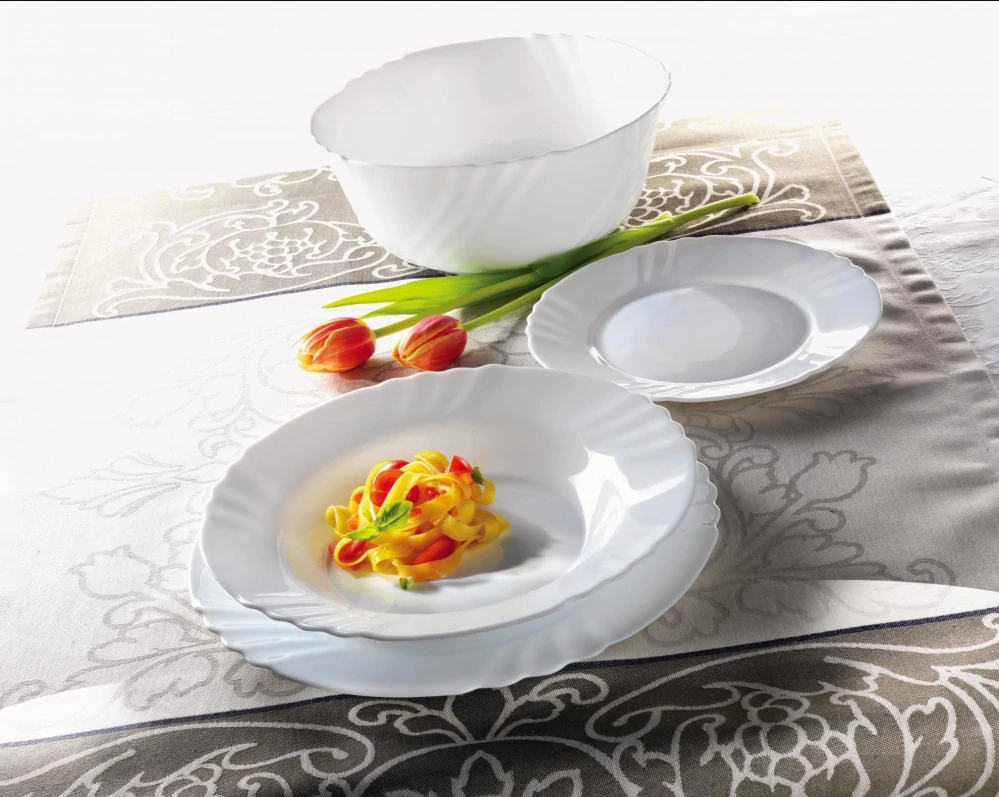 Bormioli Rocco talíř mělký 25,5 cm (Ebro) – opálové sklo, bílý | BR-810-36