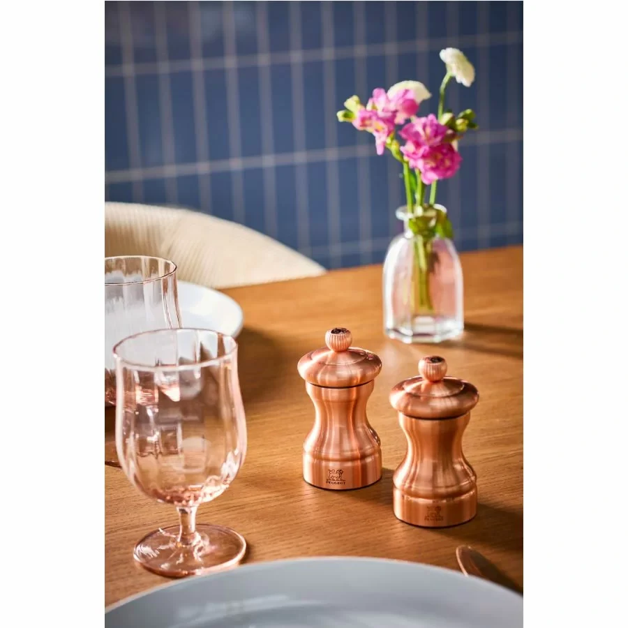 Peugeot Bistro Chef ruční mlýnek na sůl 10 cm – měděný (copper-plated) nerez (SKU 4803700).