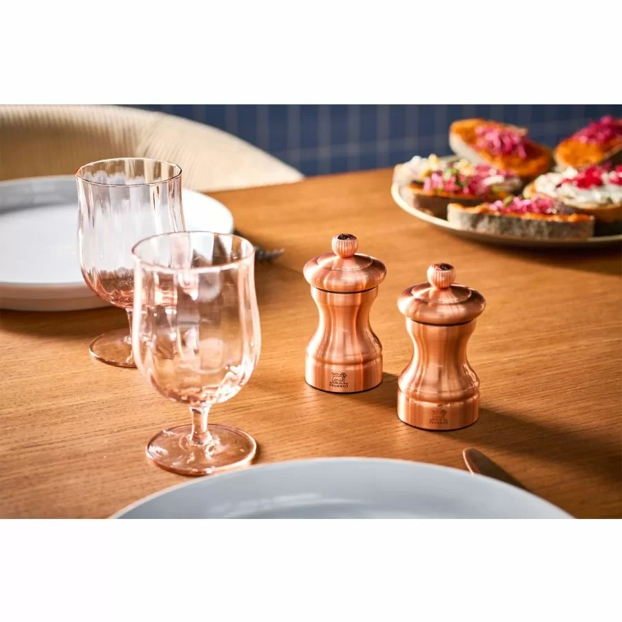 Peugeot Bistro Chef ruční mlýnek na sůl 10 cm – měděný (copper-plated) nerez (SKU 4803700).