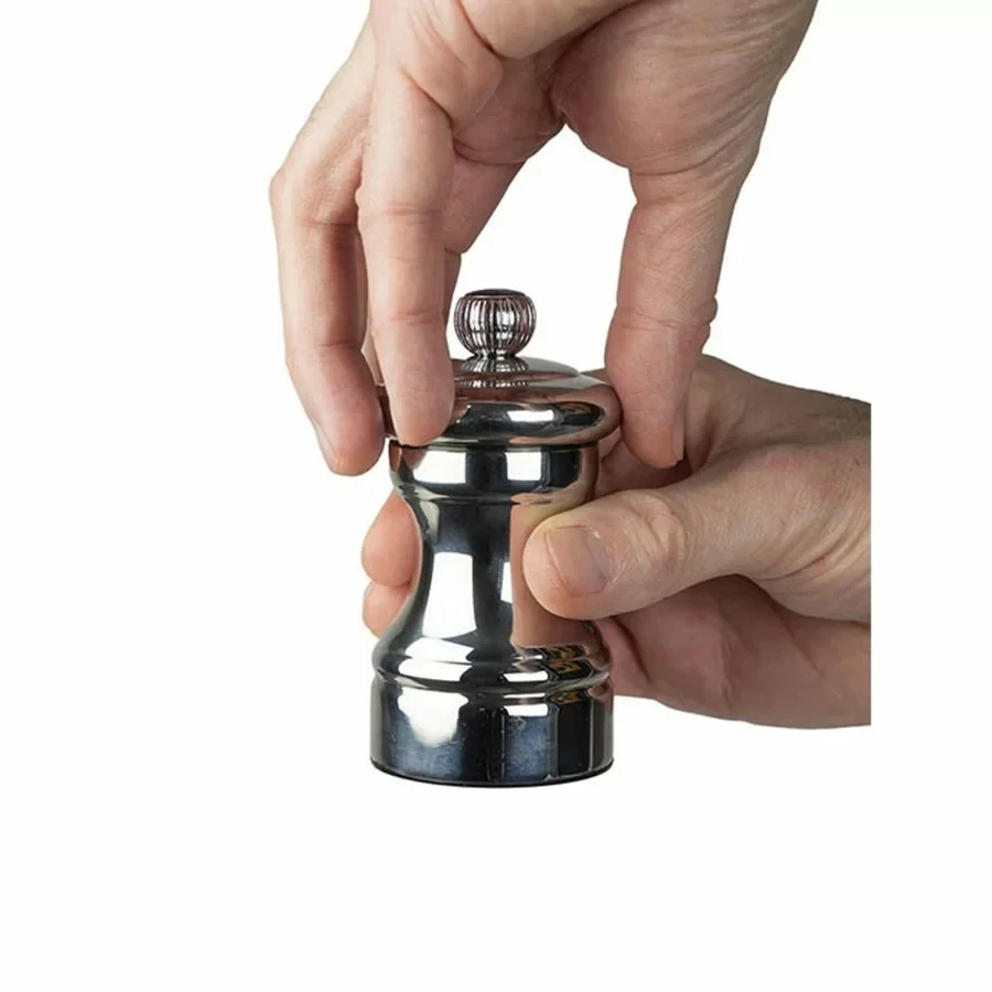 Peugeot Bistro Chef Shiny ruční mlýnek na pepř 10 cm – leštěná nerez, stříbrný (PG-44237)