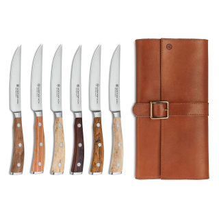 Wüsthof Ikon – sada 6 steakových nožů 12 cm v koženém pouzdře | W-1060560601