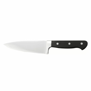 Kovaný kuchařský nůž JustCut 20 cm – široké univerzální ostří z nerezové oceli, černá nýtovaná rukojeť
