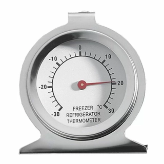 Lednicový teploměr Tomgast T-TER-2 – nerez 18/10, Ø 6 cm (−30 až +30 °C)