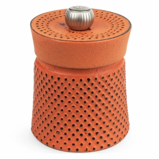 Peugeot Bali Fonte ruční mlýnek na pepř z litiny 8 cm – oranžový (Peach), sečuánský pepř (SKU 35426)