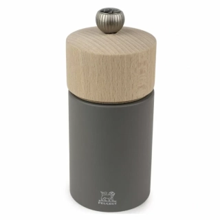 Peugeot Boréal ruční mlýnek na pepř 12 cm – tmavě šedý (grafitový / rock grey), bukové dřevo PEFC, matný vodou ředitelný lak