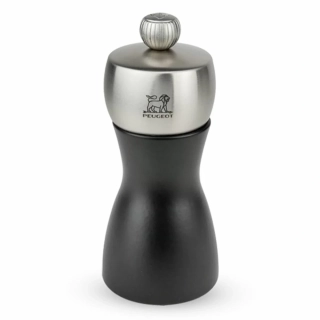 Peugeot Fidji ruční mlýnek na sůl 12 cm – černý mat, bukové dřevo PEFC, nerezová hlavice, mechanismus s doživotní zárukou