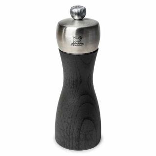 Peugeot Fidji Graphite ruční mlýnek na sůl 15 cm – antracitově šedé bukové dřevo, nerezová hlavice, doživotní záruka na mechanismus