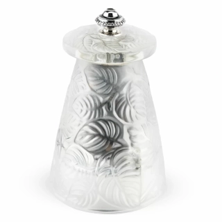 Peugeot Lalique 9 cm – luxusní křišťálový mlýnek na pepř, art deco inspirace, ocelový mechanismus s doživotní zárukou