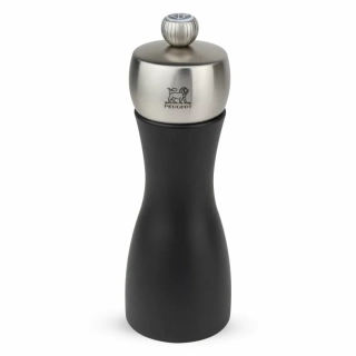 Peugeot Fidji ruční mlýnek na sůl 15 cm – černý mat, bukové dřevo PEFC, nerezová hlavice, mechanismus s doživotní zárukou
