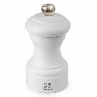 Peugeot Bistro ruční mlýnek na sůl 10 cm – bukové dřevo, matně bílý (SKU 22440).