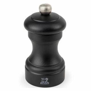 Peugeot Bistro ruční mlýnek na sůl 10 cm – bukové dřevo, matně černý (SKU 24208).