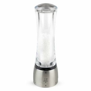 Peugeot Daman ruční mlýnek na sůl 21 cm – akryl a nerez, systém U’Select, mechanismus Zirlion s doživotní zárukou