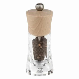 Peugeot Oléron ruční mlýnek na pepř 14 cm – přírodní bukové dřevo, akryl, spirálový mechanismus, doživotní záruka