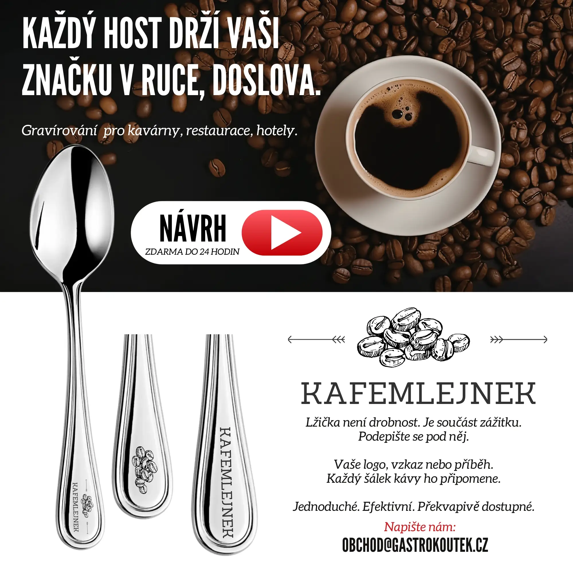 Gravírování lžiček pro kavárny